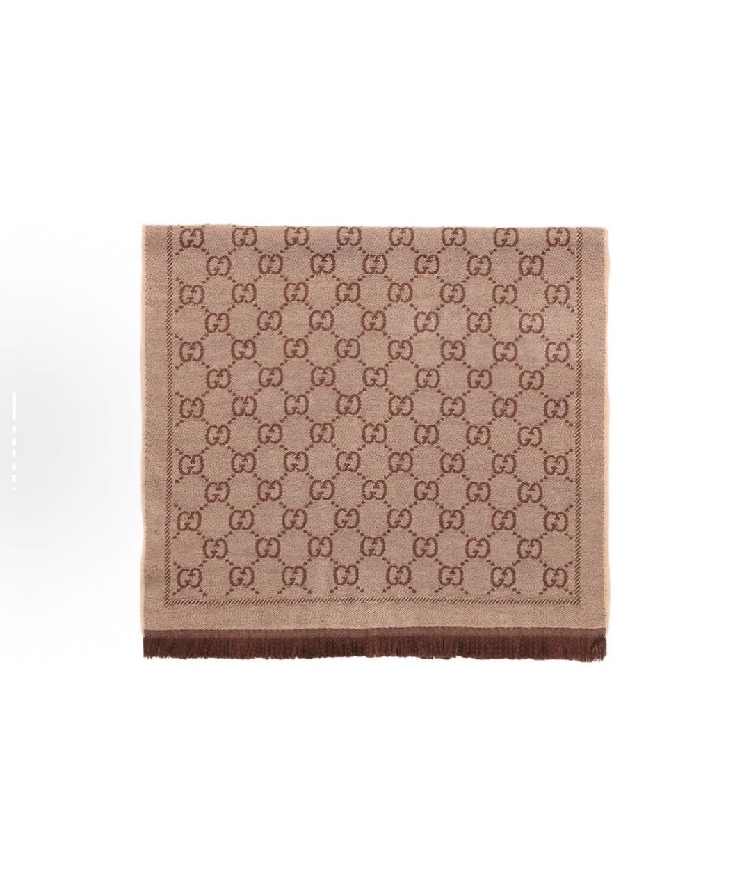 GUCCI Коричневый шарф, фото 3