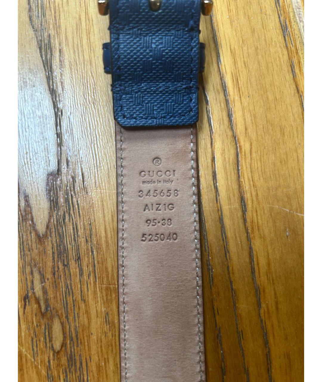 GUCCI Темно-синий кожаный ремень, фото 3