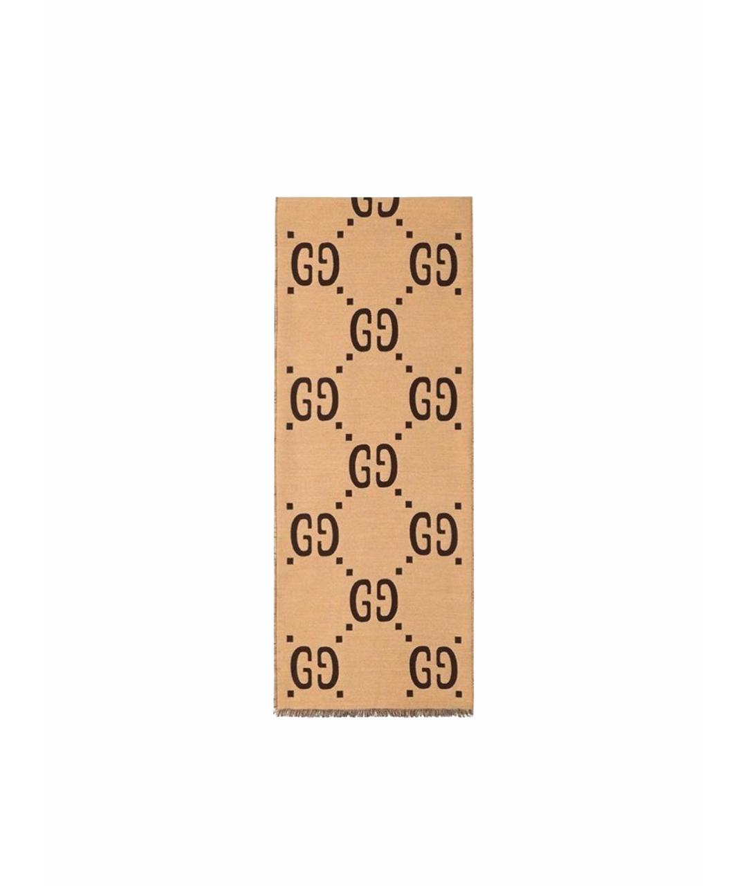 GUCCI Коричневый шарф, фото 1