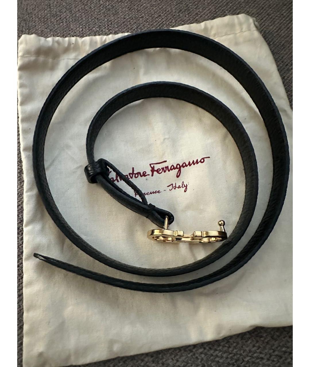 FERRAGAMO Черный кожаный ремень, фото 3