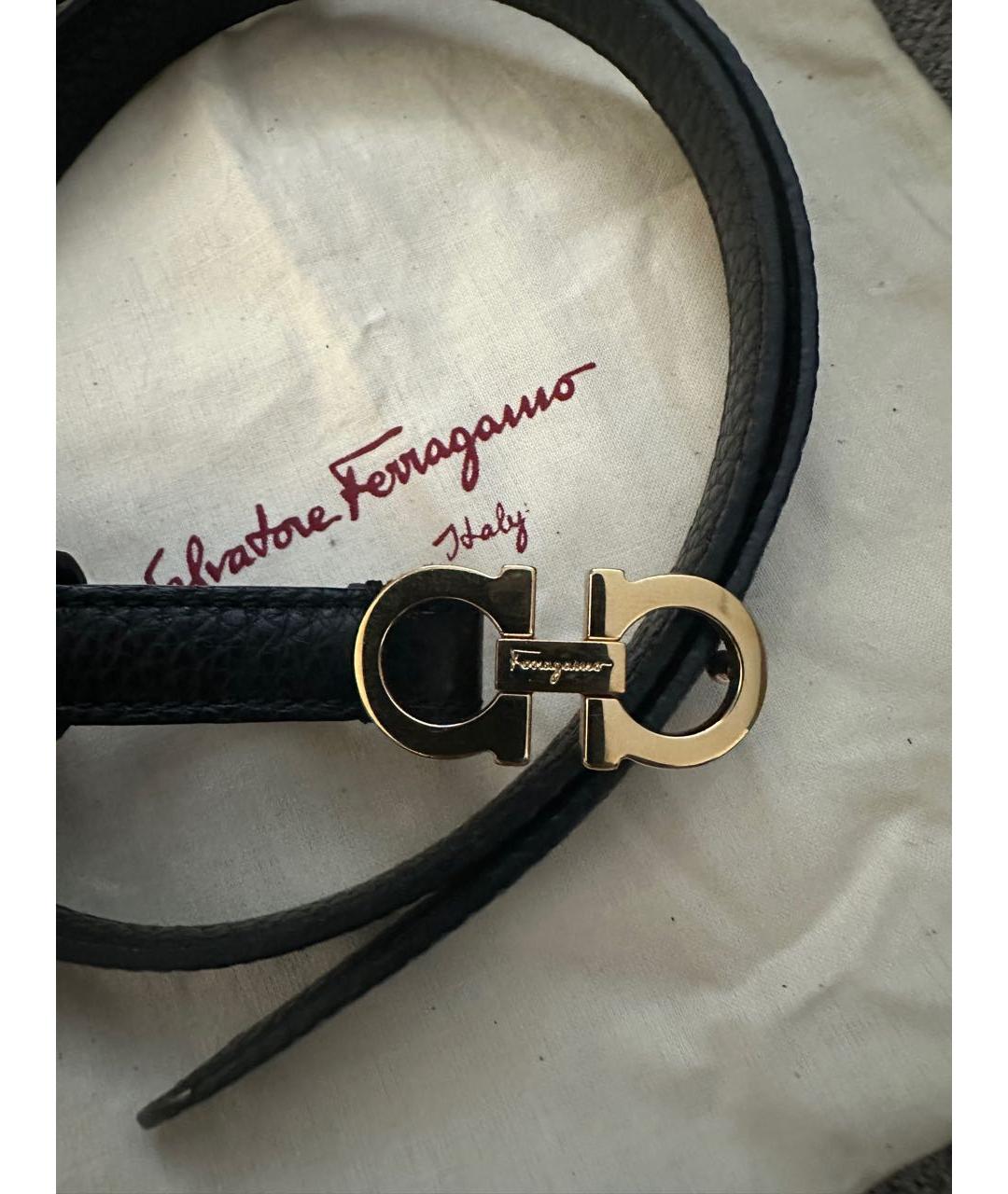 FERRAGAMO Черный кожаный ремень, фото 2