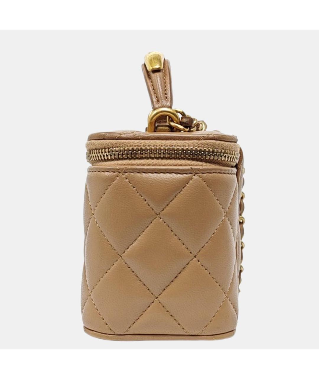 CHANEL Бежевая кожаная сумка через плечо, фото 2