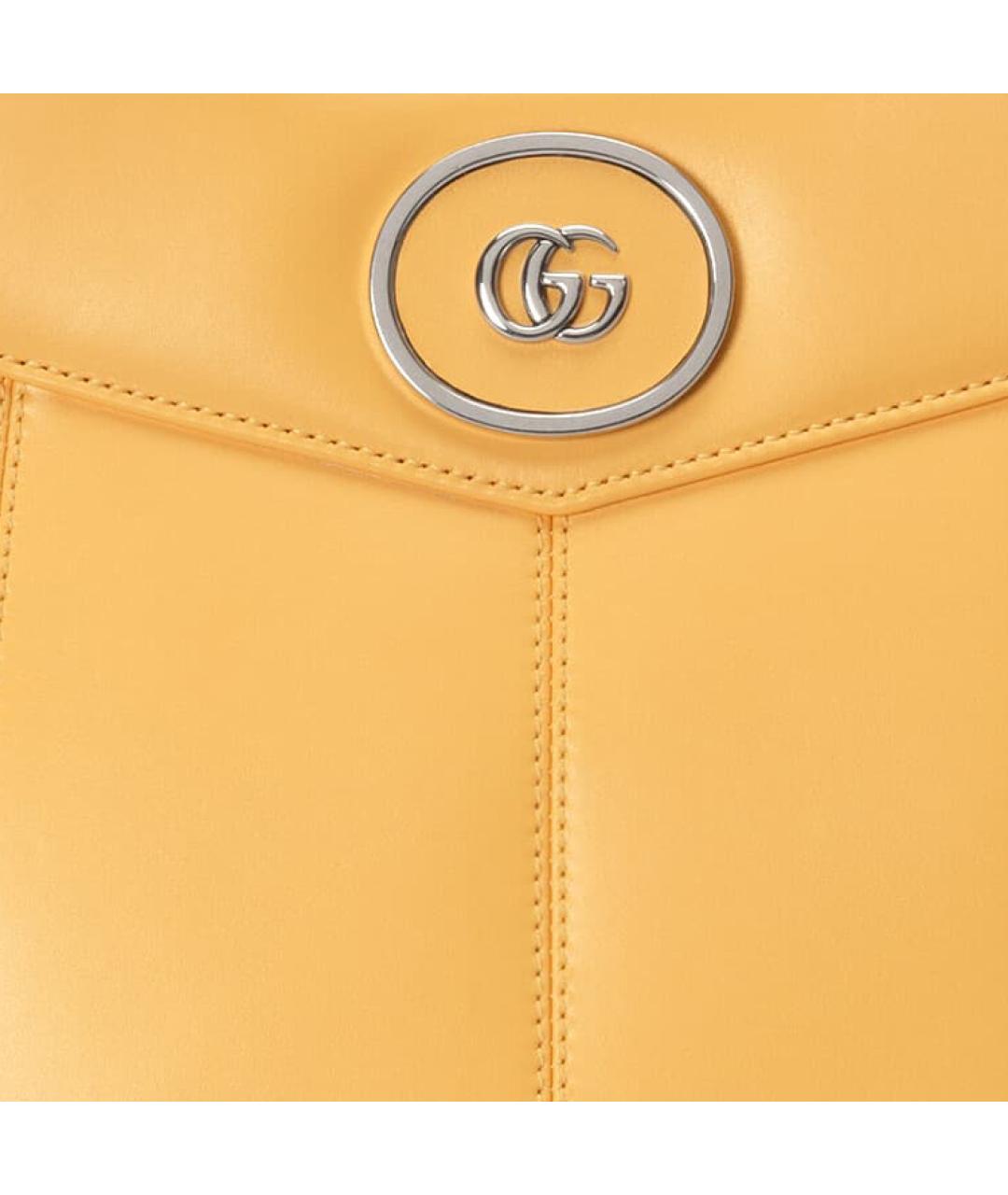 GUCCI Желтая кожаная сумка через плечо, фото 8