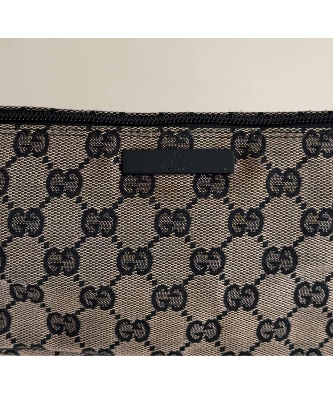GUCCI Коричневая тканевая сумка с короткими ручками, фото 7