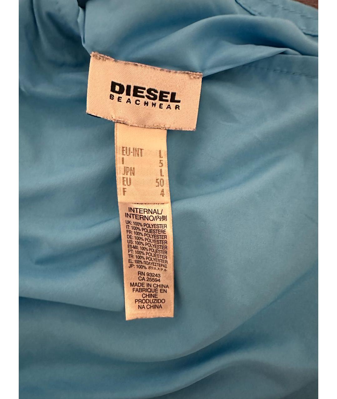 DIESEL Синие полиэстеровые шорты, фото 5