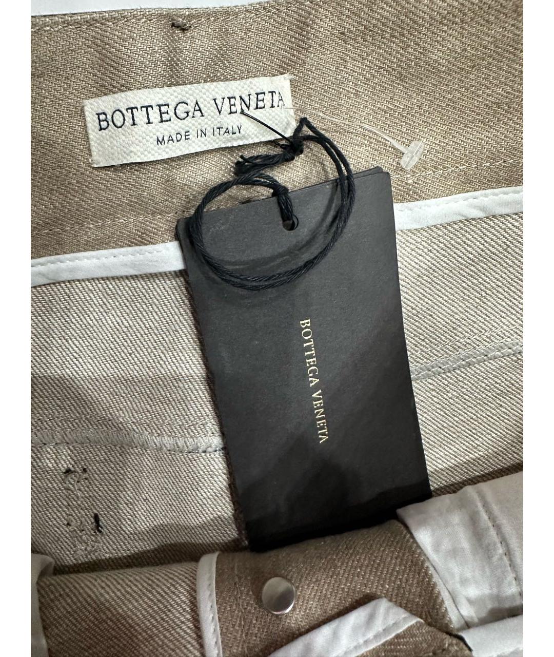 BOTTEGA VENETA Хаки хлопко-леновые прямые джинсы, фото 3