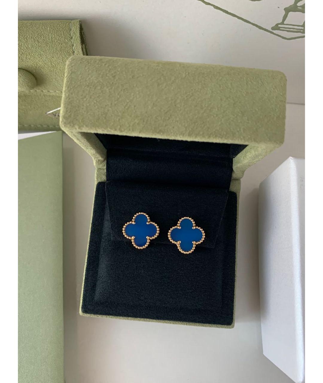VAN CLEEF & ARPELS Синие серьги из желтого золота, фото 3