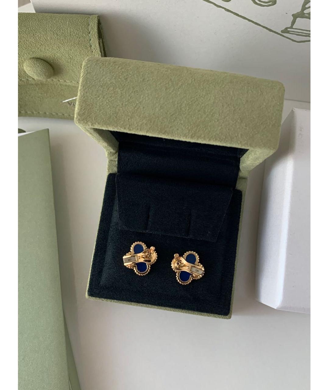 VAN CLEEF & ARPELS Синие серьги из желтого золота, фото 4