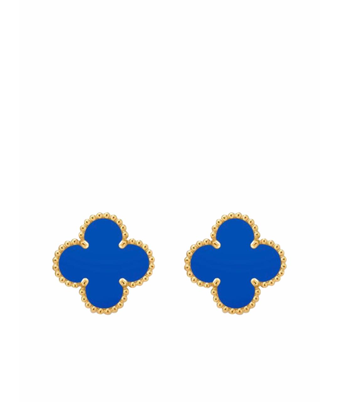 VAN CLEEF & ARPELS Синие серьги из желтого золота, фото 1