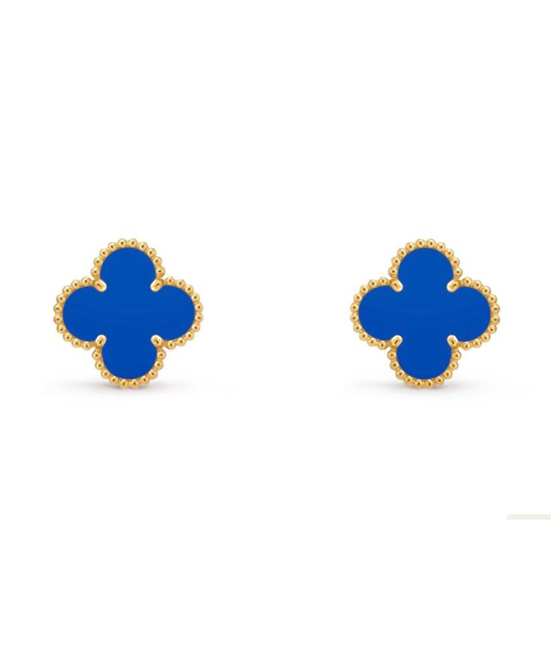 VAN CLEEF & ARPELS Синие серьги из желтого золота, фото 8