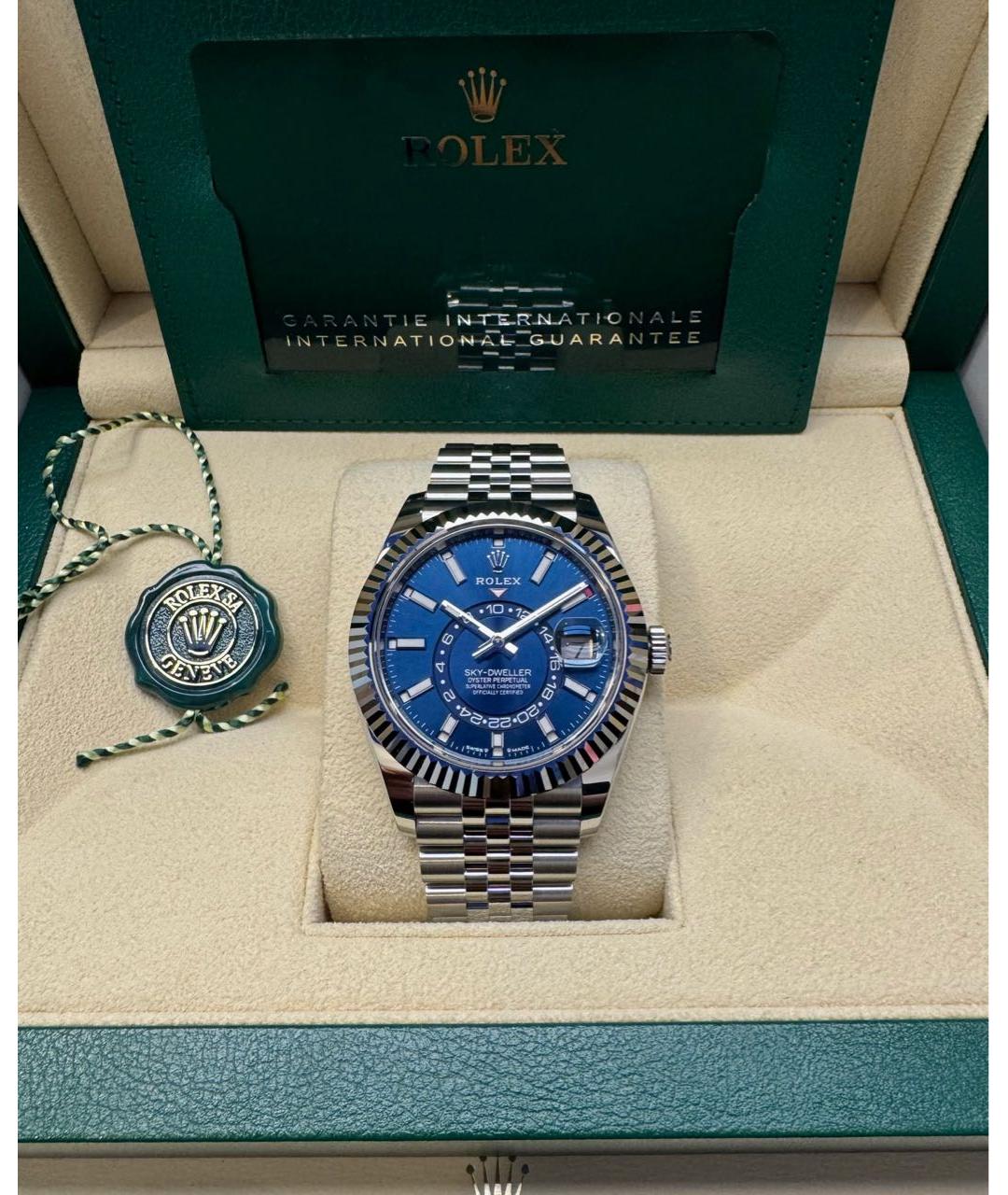 ROLEX Синие часы из белого золота, фото 2