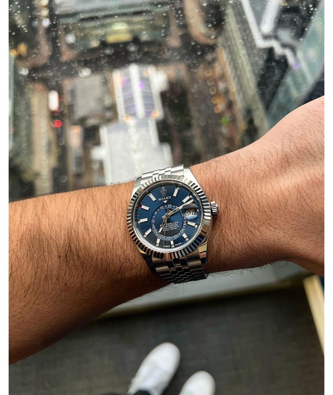 ROLEX Синие часы из белого золота, фото 7
