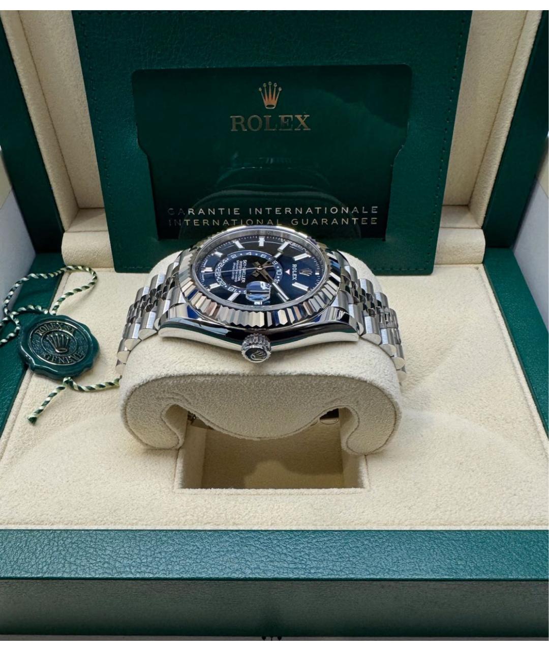 ROLEX Синие часы из белого золота, фото 4