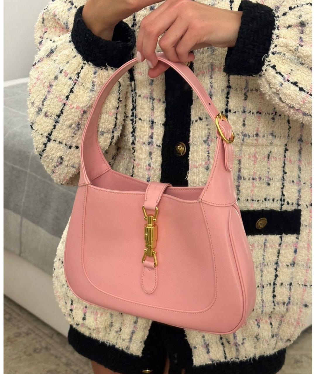 GUCCI Розовая кожаная сумка с короткими ручками, фото 3