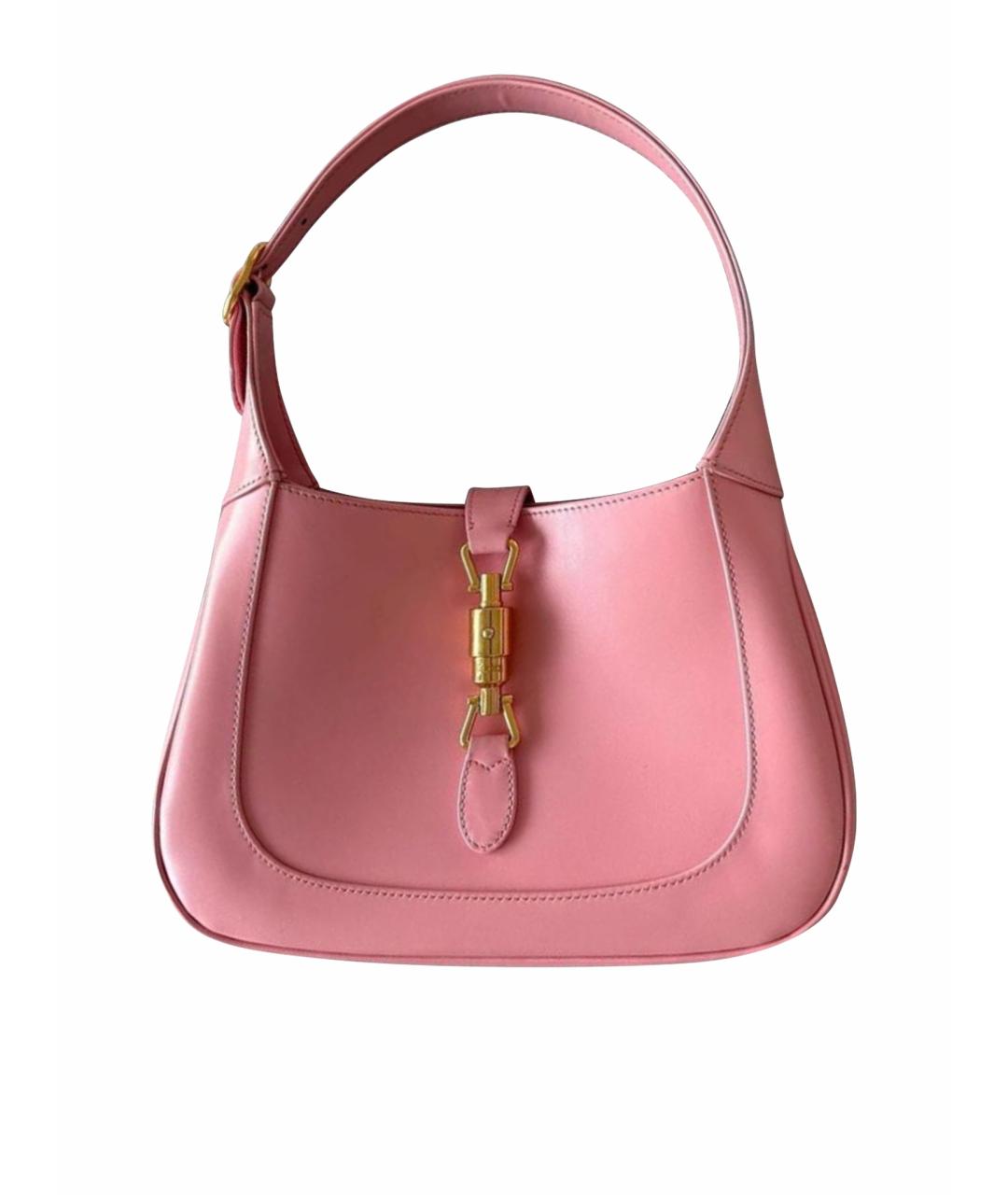 GUCCI Розовая кожаная сумка с короткими ручками, фото 1
