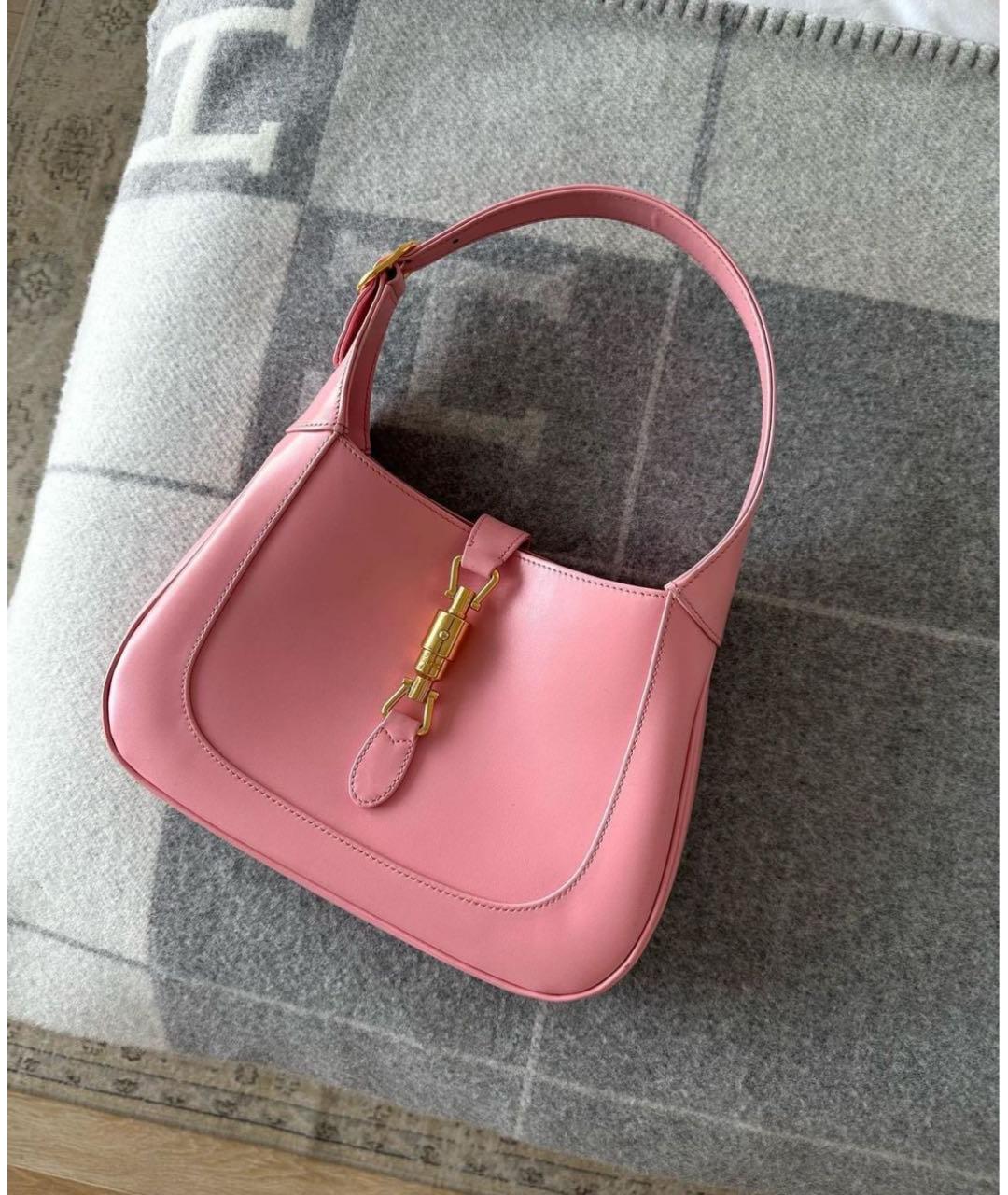 GUCCI Розовая кожаная сумка с короткими ручками, фото 7
