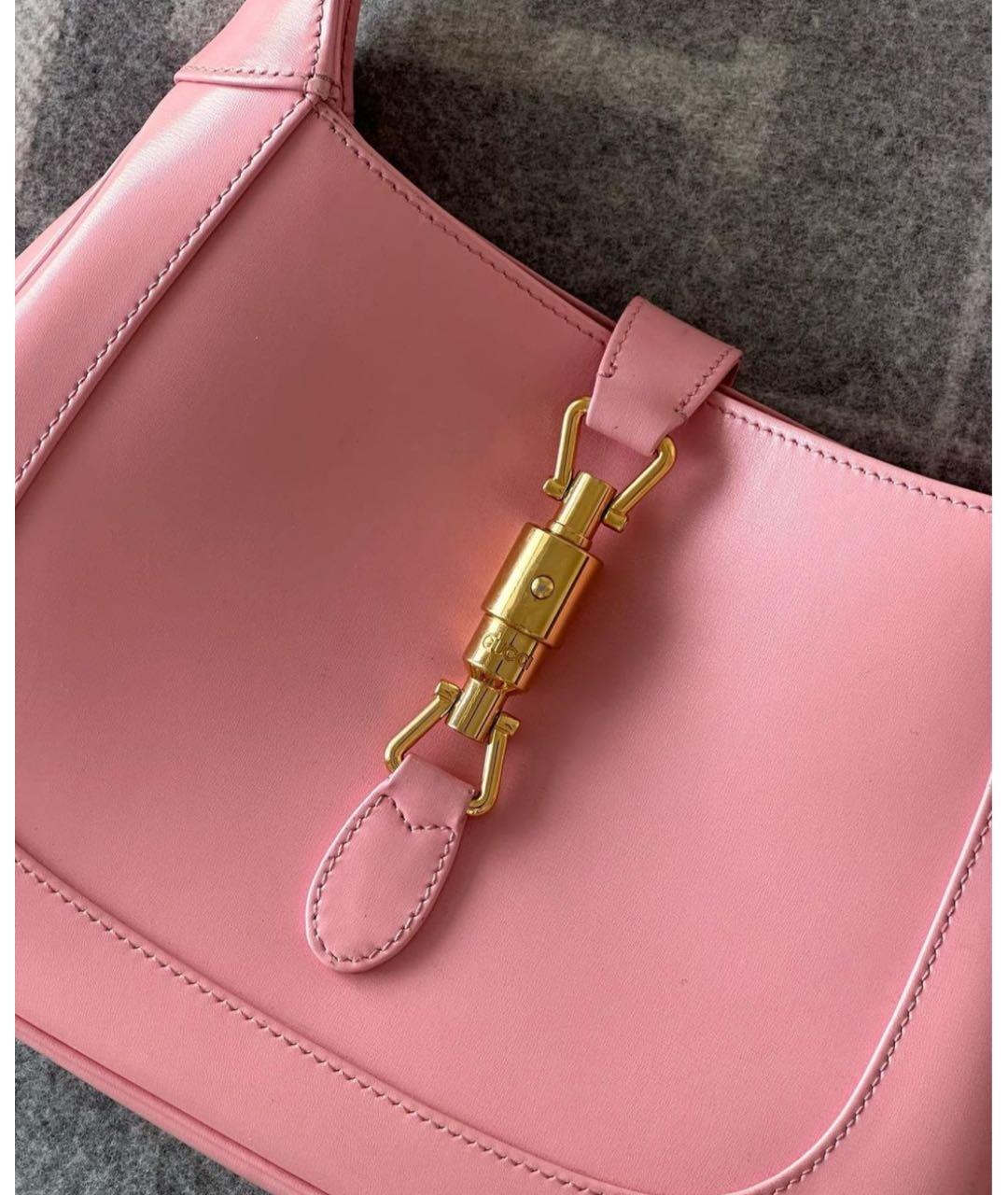 GUCCI Розовая кожаная сумка с короткими ручками, фото 2