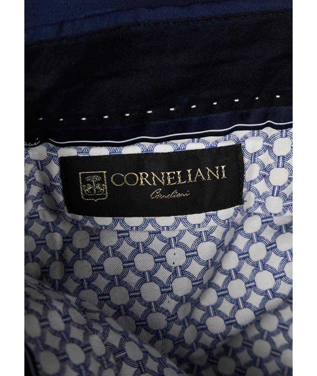 CORNELIANI Синие шерстяные классические брюки, фото 3