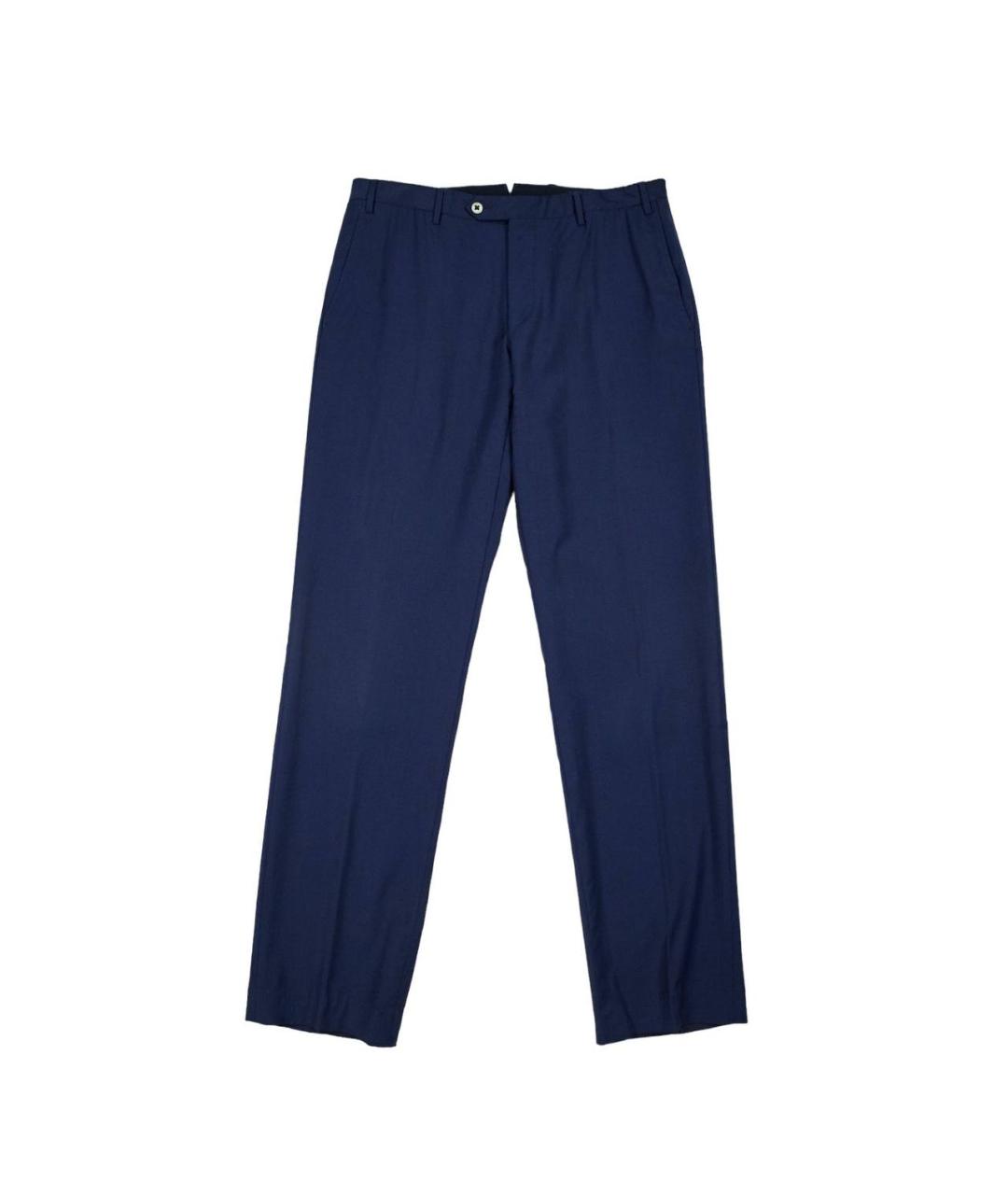 CORNELIANI Синие шерстяные классические брюки, фото 1