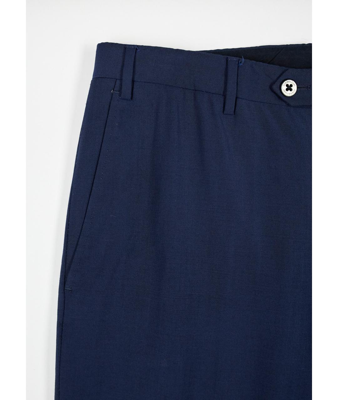 CORNELIANI Синие шерстяные классические брюки, фото 5