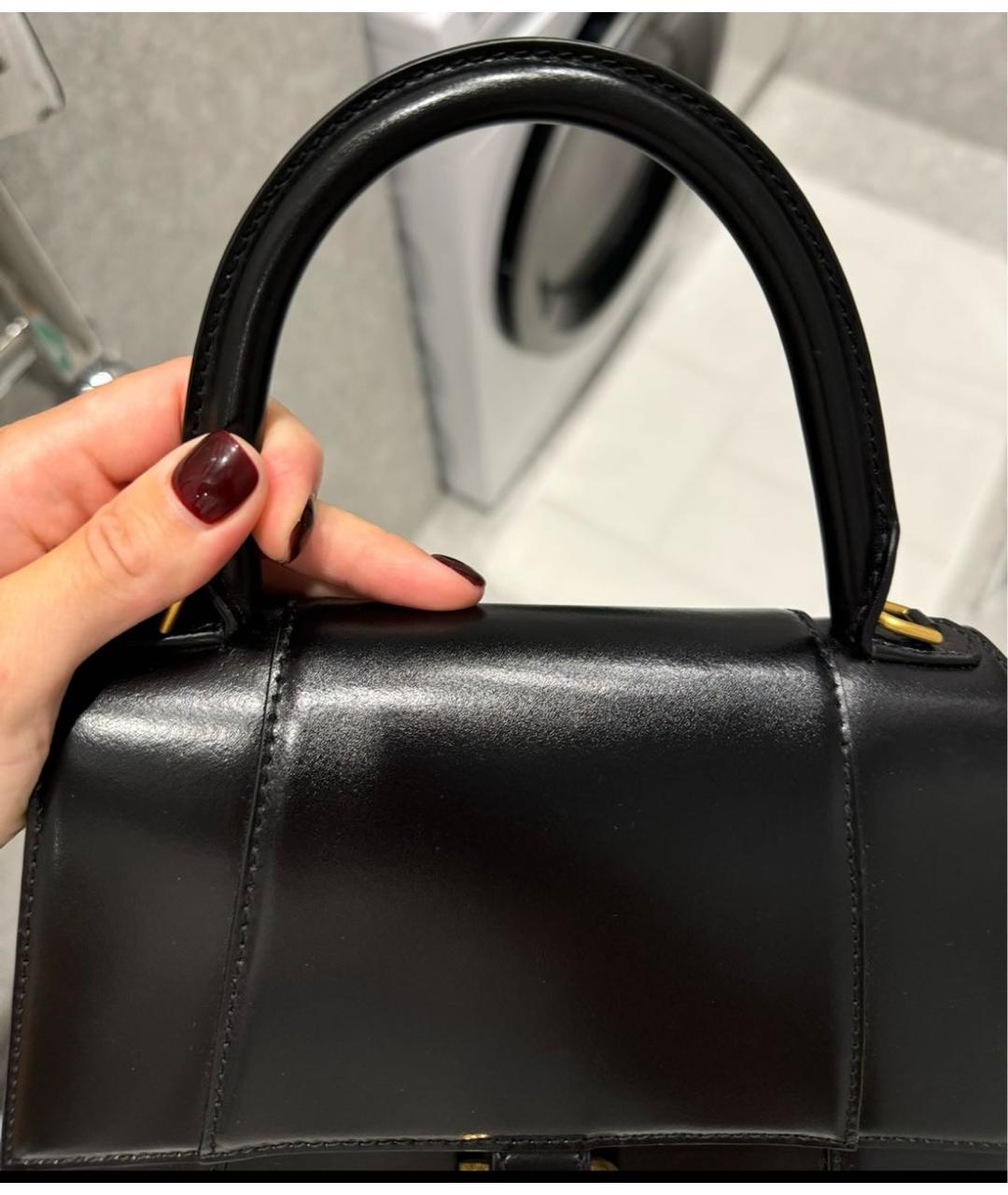 BALENCIAGA Черная кожаная сумка с короткими ручками, фото 2