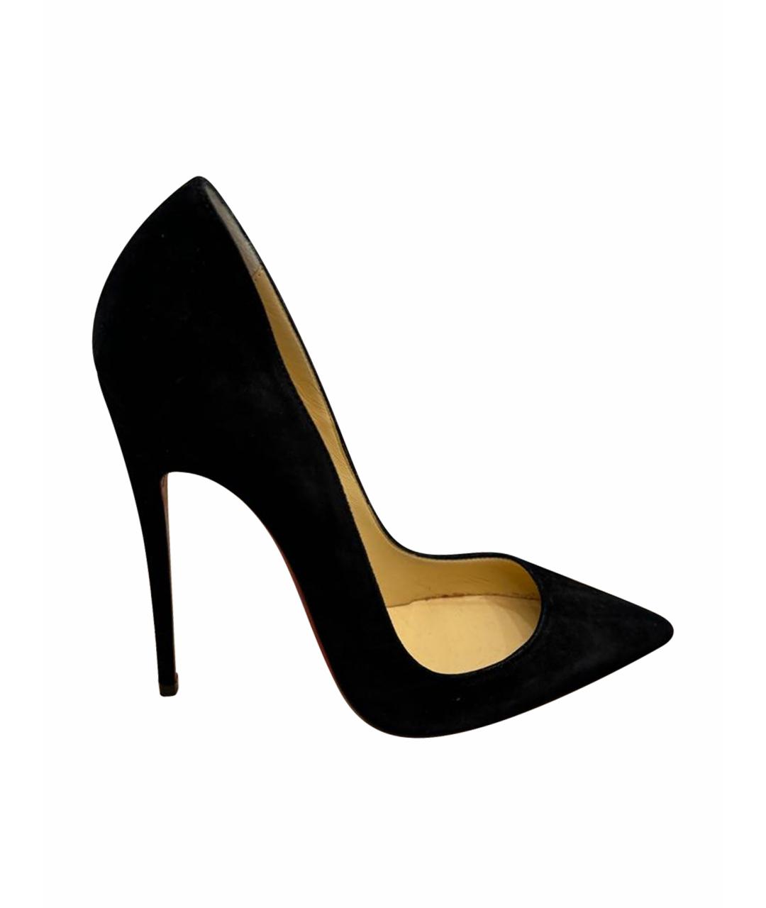 CHRISTIAN LOUBOUTIN Черные замшевые туфли, фото 1