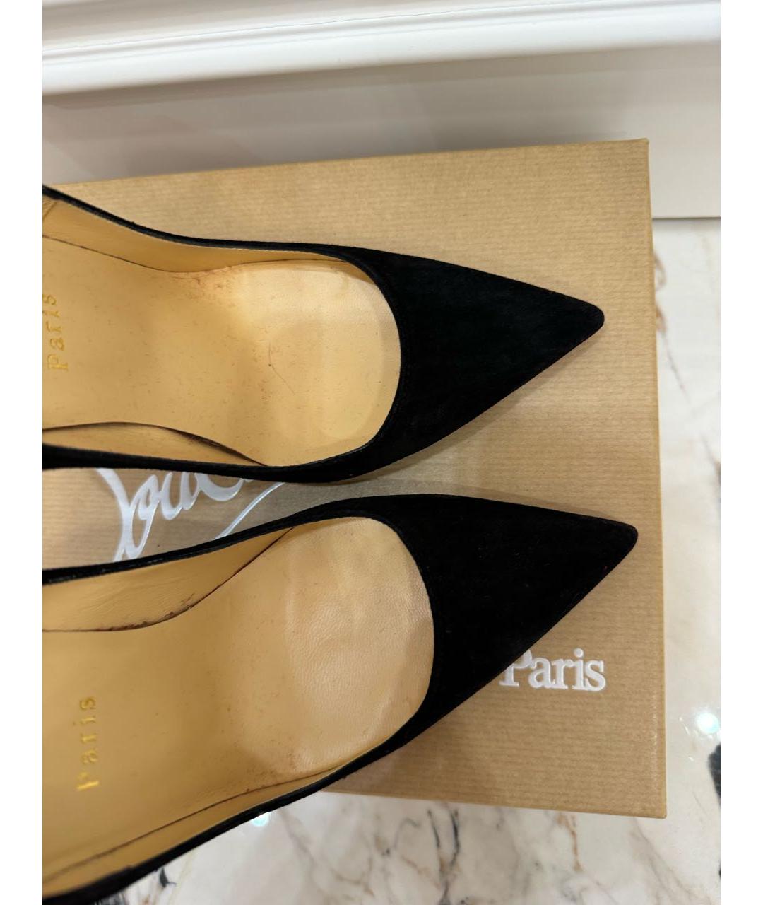 CHRISTIAN LOUBOUTIN Черные замшевые туфли, фото 2
