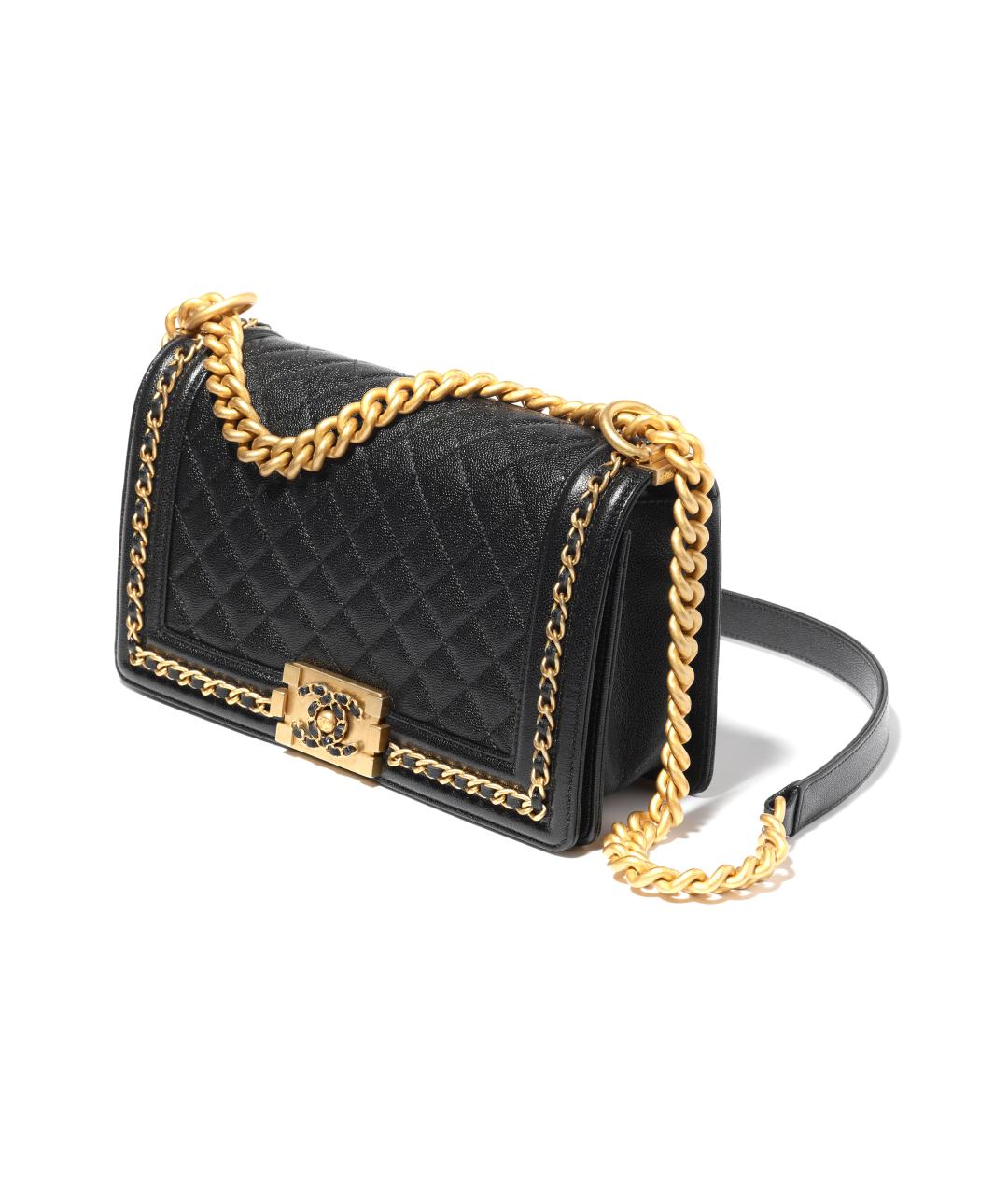 CHANEL Черная кожаная сумка через плечо, фото 2