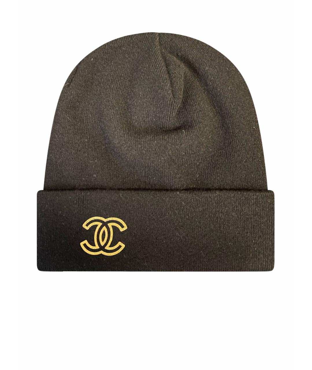 CHANEL Черная кашемировая шапка, фото 1