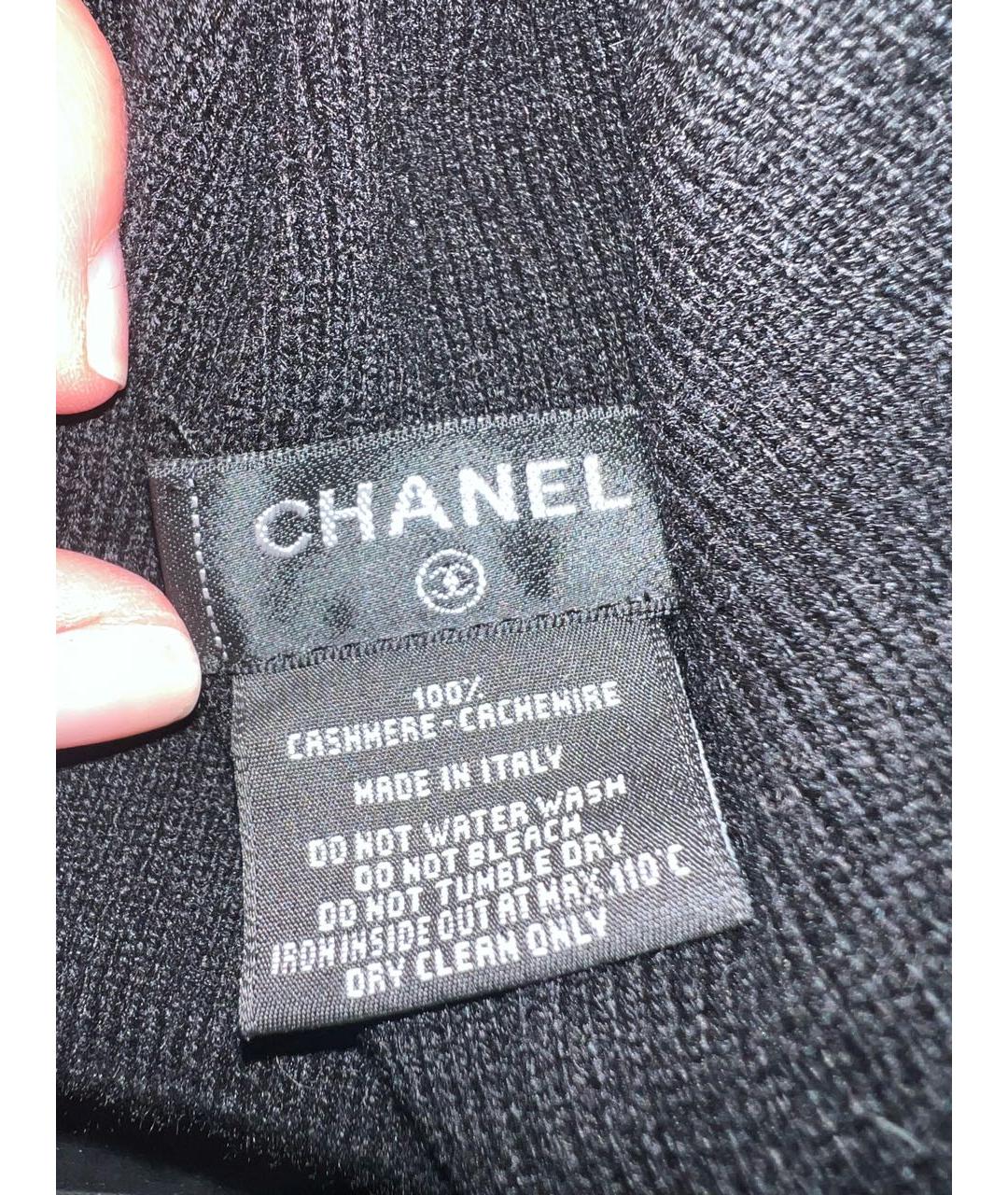 CHANEL Черная кашемировая шапка, фото 4