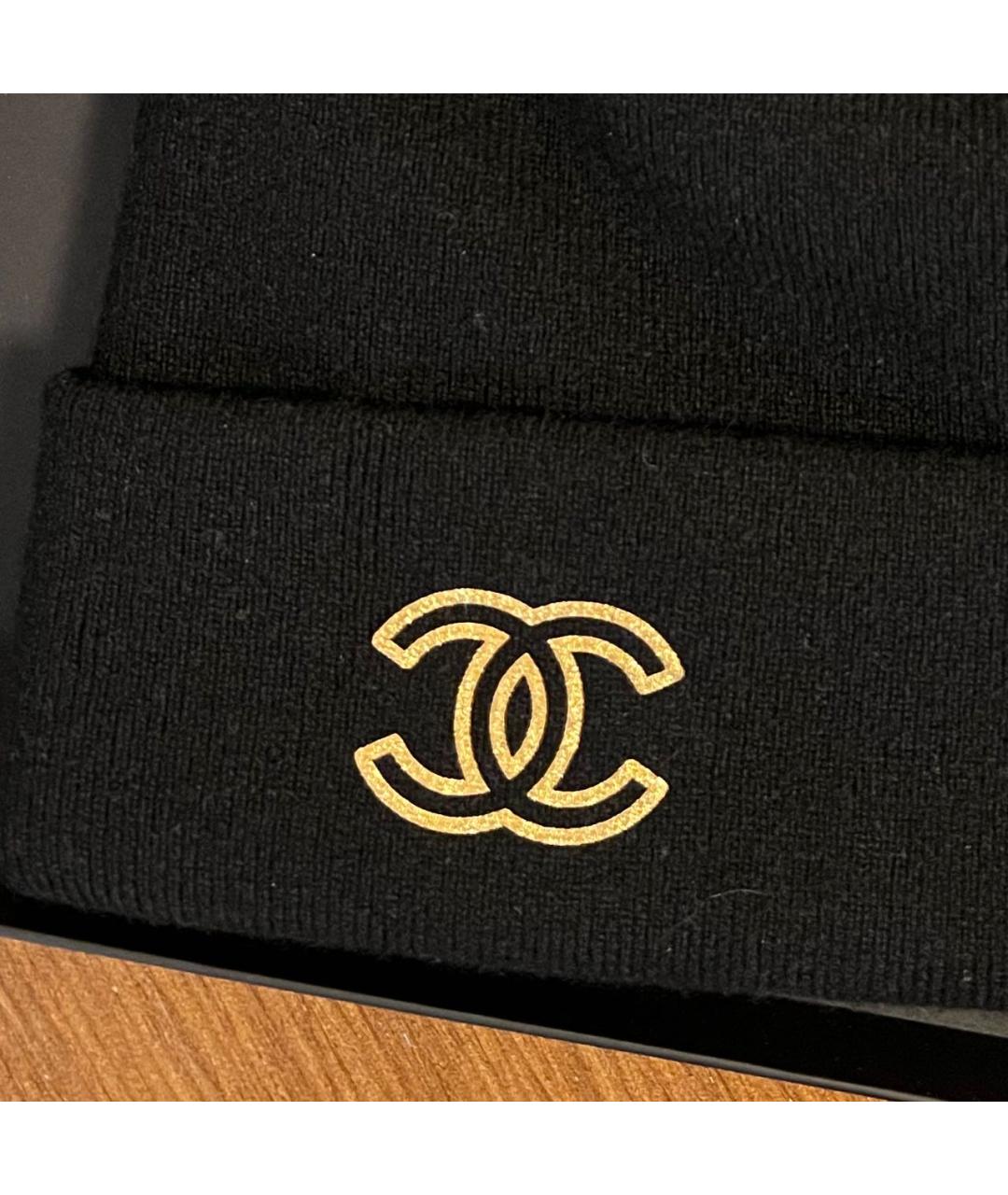 CHANEL Черная кашемировая шапка, фото 3