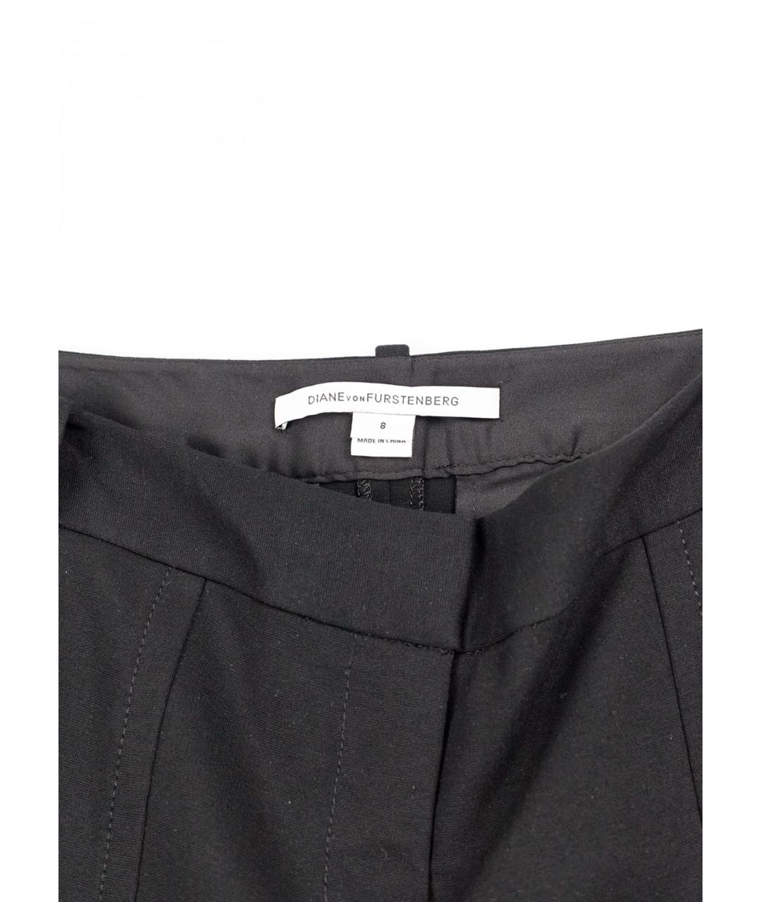 DIANE VON FURSTENBERG Черные вискозные прямые брюки, фото 4