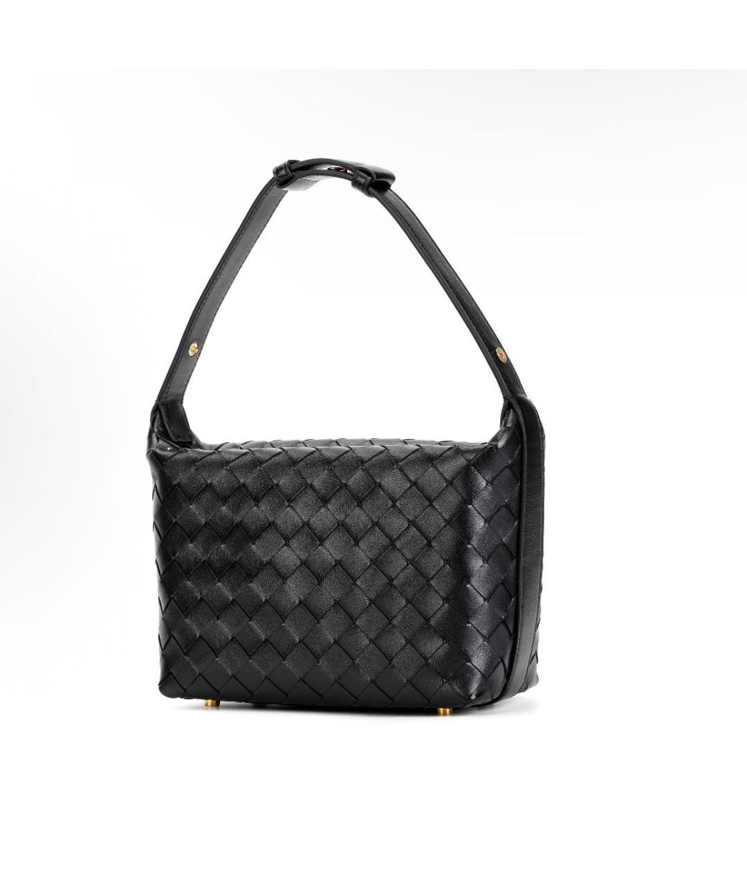 BOTTEGA VENETA Черная кожаная сумка с короткими ручками, фото 4