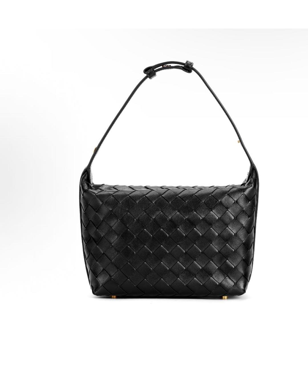 BOTTEGA VENETA Черная кожаная сумка с короткими ручками, фото 5