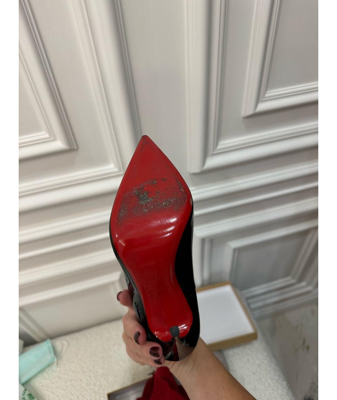 CHRISTIAN LOUBOUTIN Черные туфли из лакированной кожи, фото 3
