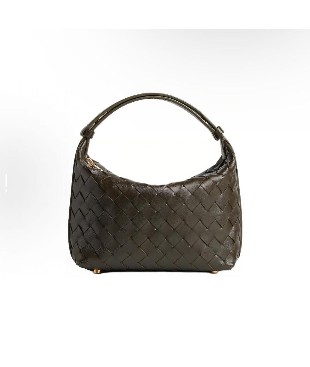 BOTTEGA VENETA Хаки кожаная сумка с короткими ручками, фото 5