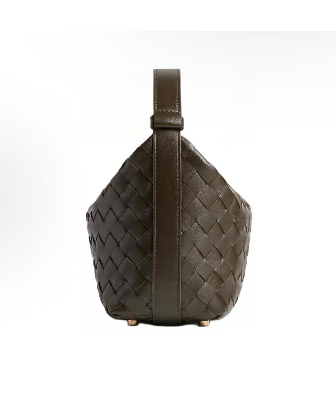 BOTTEGA VENETA Хаки кожаная сумка с короткими ручками, фото 2