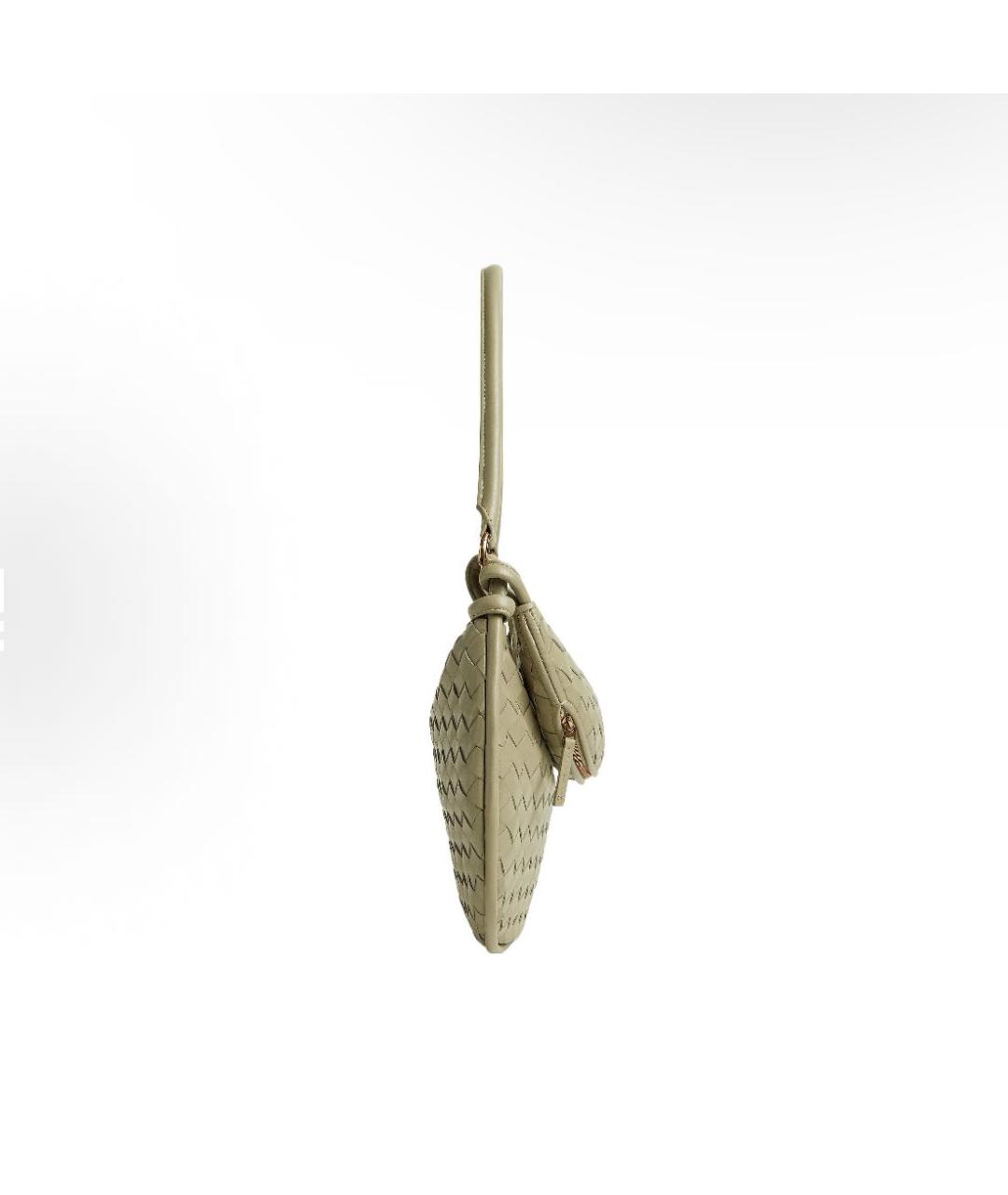 BOTTEGA VENETA Хаки кожаная сумка через плечо, фото 3