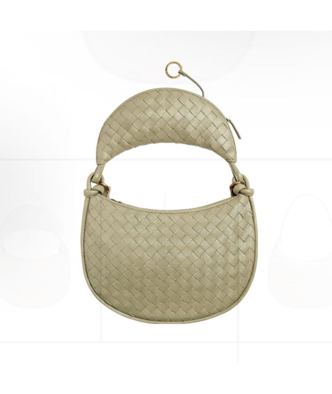BOTTEGA VENETA Хаки кожаная сумка через плечо, фото 2