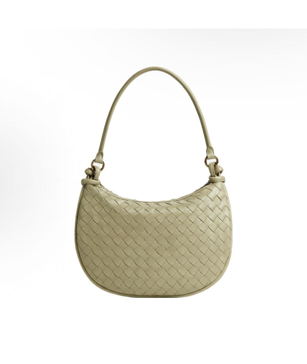 BOTTEGA VENETA Хаки кожаная сумка через плечо, фото 4