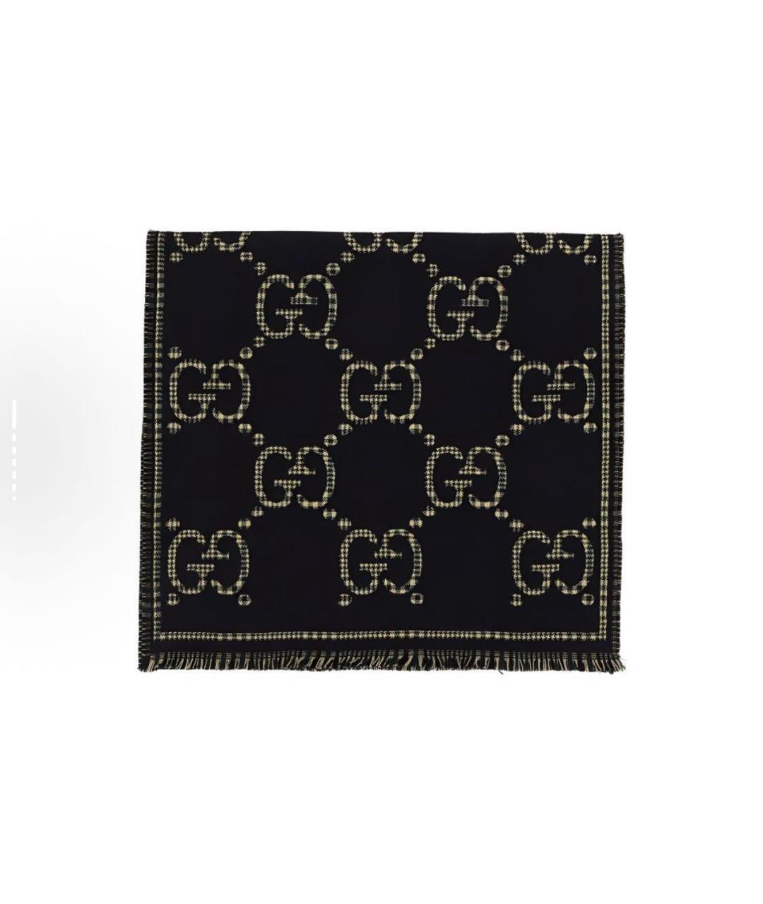 GUCCI Черный шарф, фото 2