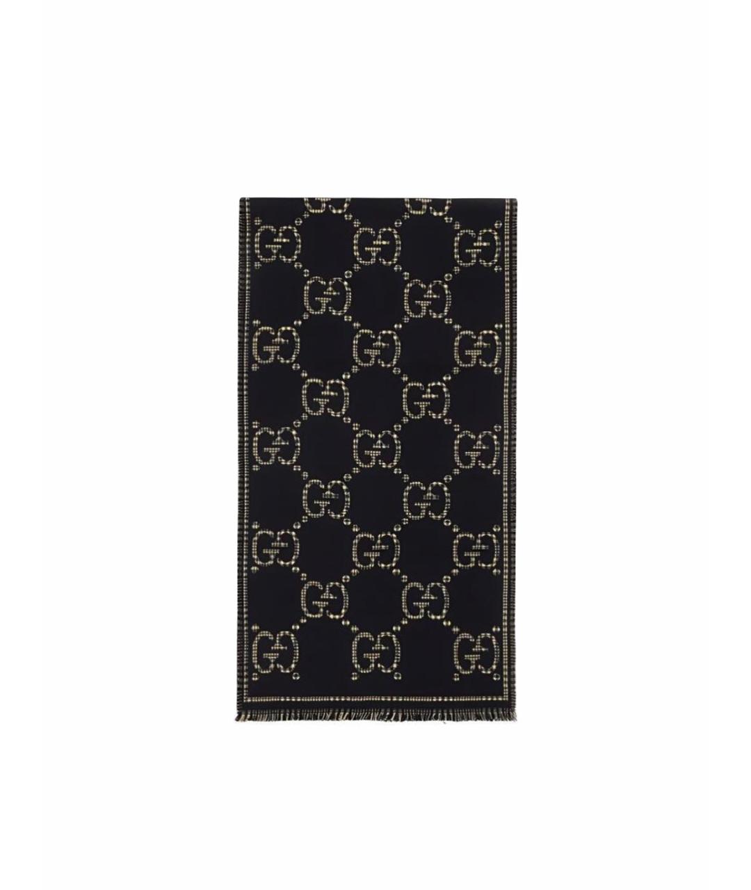 GUCCI Черный шарф, фото 1