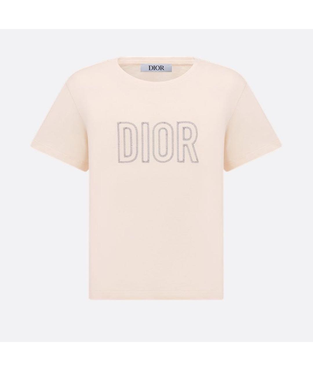 CHRISTIAN DIOR Бежевый хлопковый детская футболка / топ, фото 5