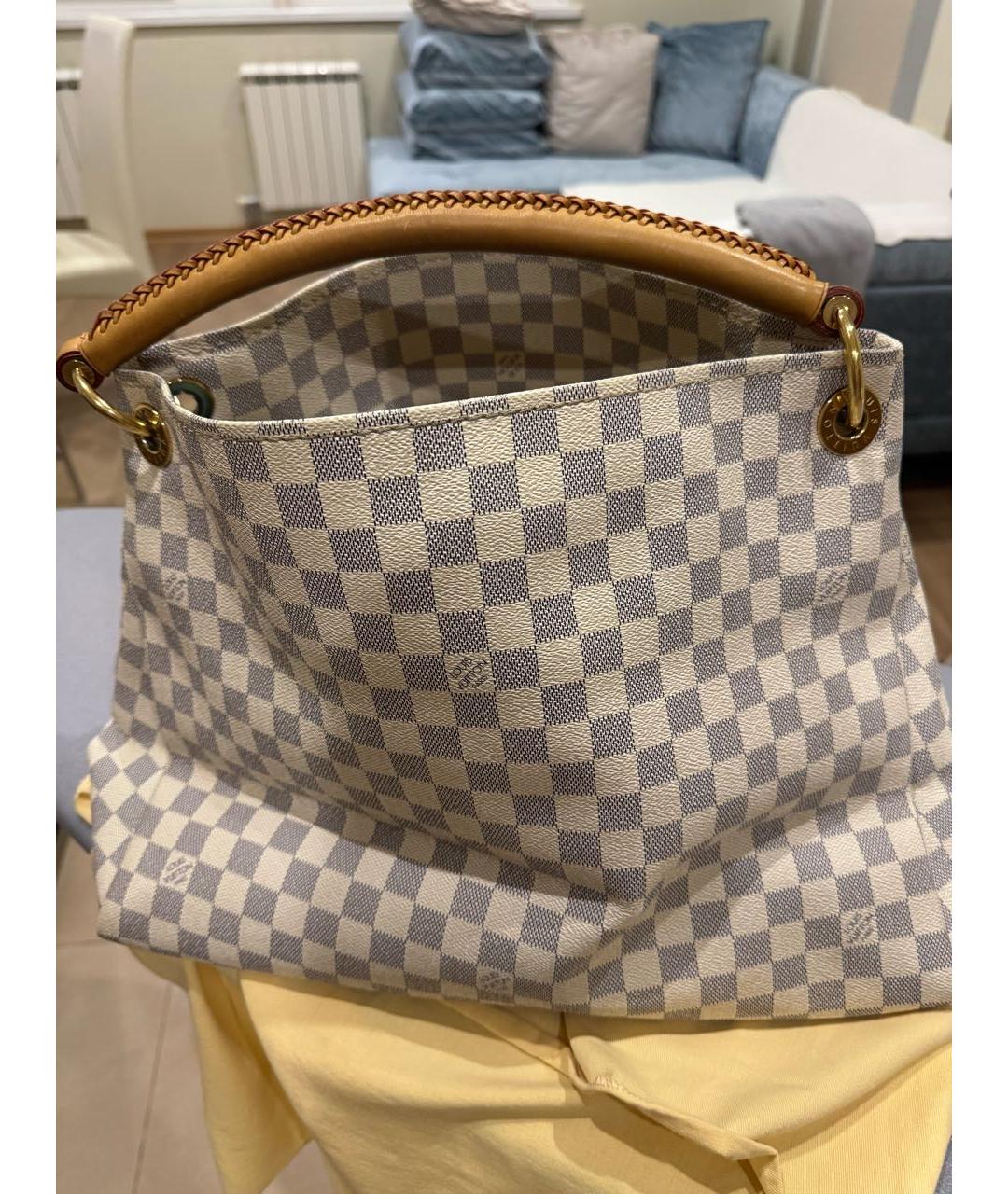 LOUIS VUITTON Бежевая кожаная сумка через плечо, фото 2
