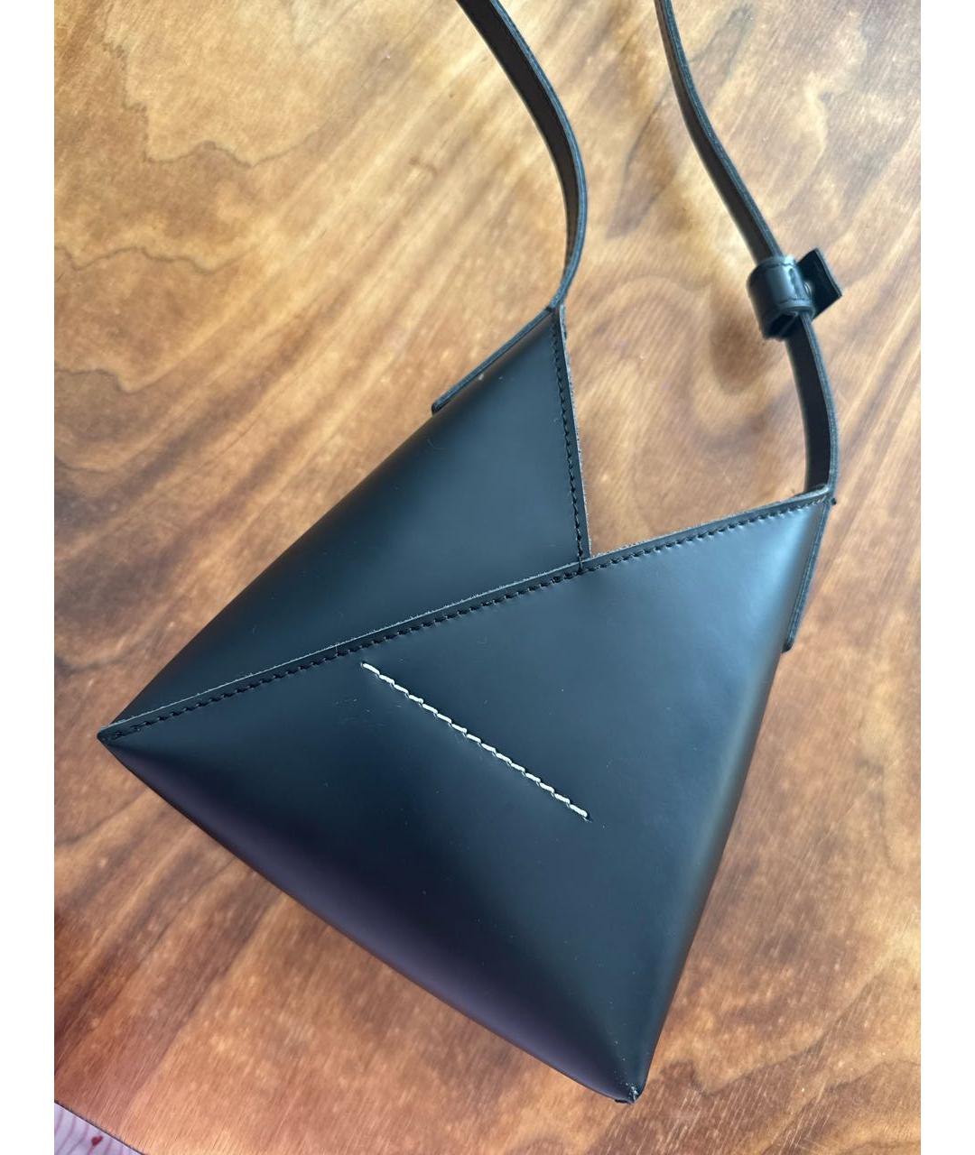 MAISON MARGIELA Черная сумка через плечо из искусственной кожи, фото 5