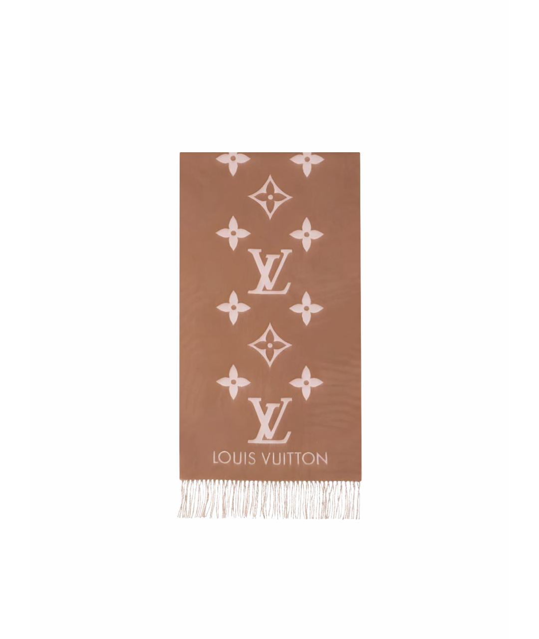 LOUIS VUITTON Коричневый шарф, фото 1