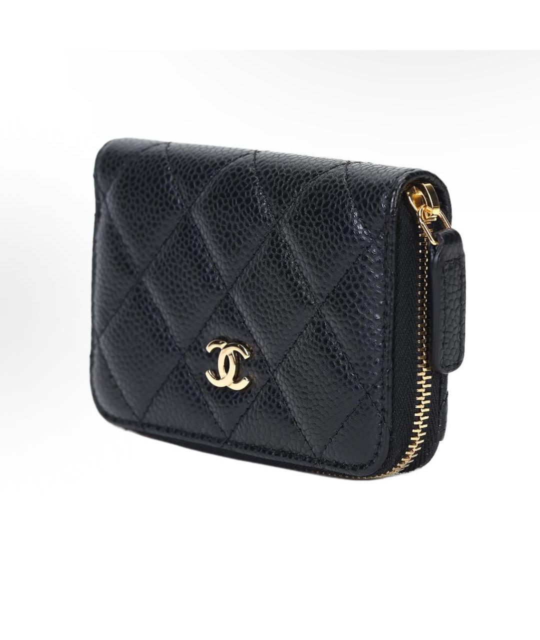 CHANEL Черный кожаный кошелек, фото 2