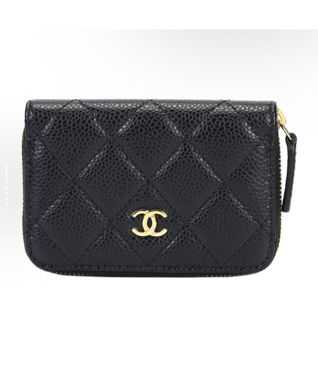 CHANEL Черный кожаный кошелек, фото 5