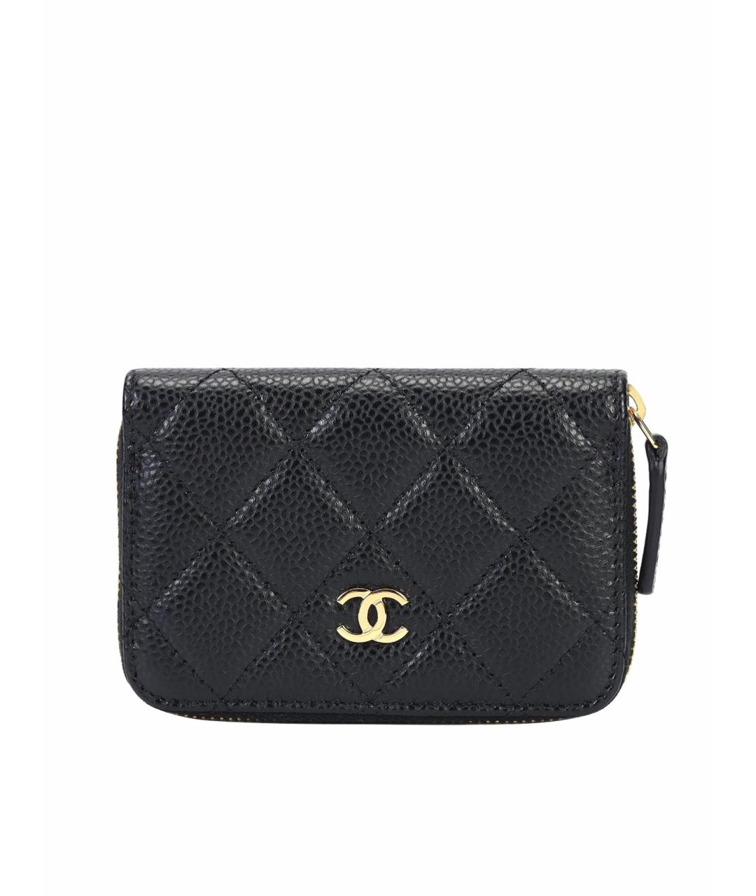 CHANEL Черный кожаный кошелек, фото 1