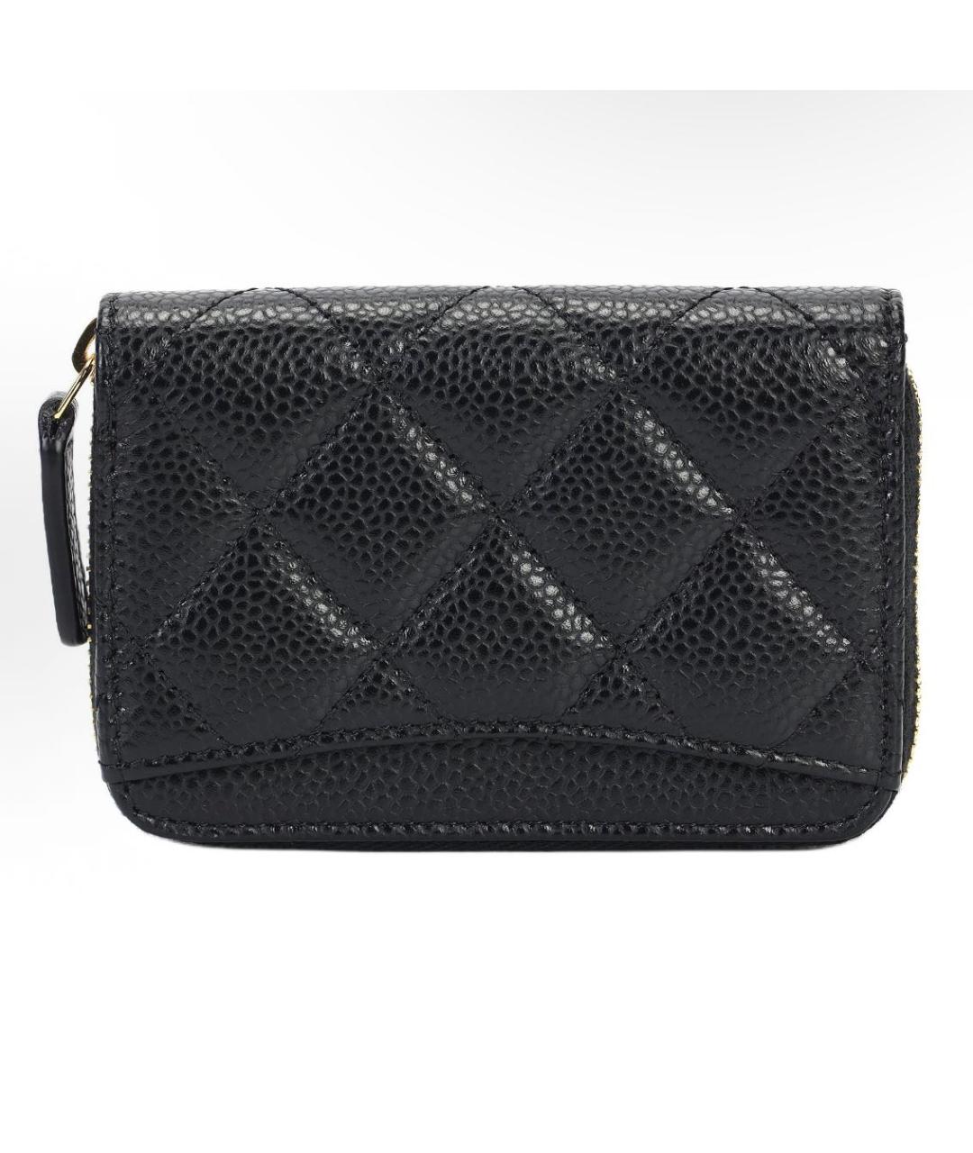CHANEL Черный кожаный кошелек, фото 3